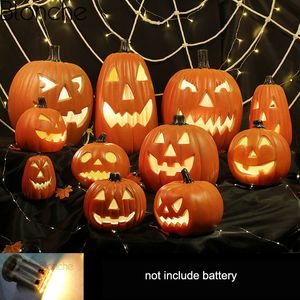 Autres fournitures de fête d'événement Halloween citrouille LED lampe créative lanterne maison accessoires citrouille bar fête horreur Halloween citrouille veilleuse décoration 230906