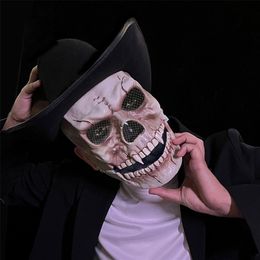 Andere evenementenfeestjes Salloween Skull Mask met bewegende kaak enge plastic helm met beweegbare mond voor cosplay party rekwisieten griezelig skeletmasker 220901