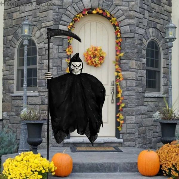 Otro evento Suministros para fiestas Halloween Cráneo Fantasma Bruja Patio Signo Adorno Cosplay Grim Reaper Fantasma Disfraz Decoración Fiesta Colgantes Decoración para el hogar Q231010