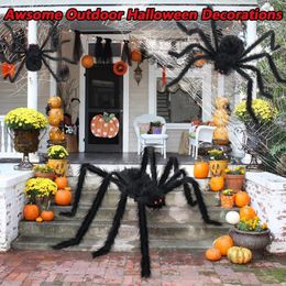 Autres fournitures de fête d'événement Halloween Spider Decor Décoration Réaliste Super Peluche Effrayant Intérieur Home Scream Jardin extérieur Yard 231030