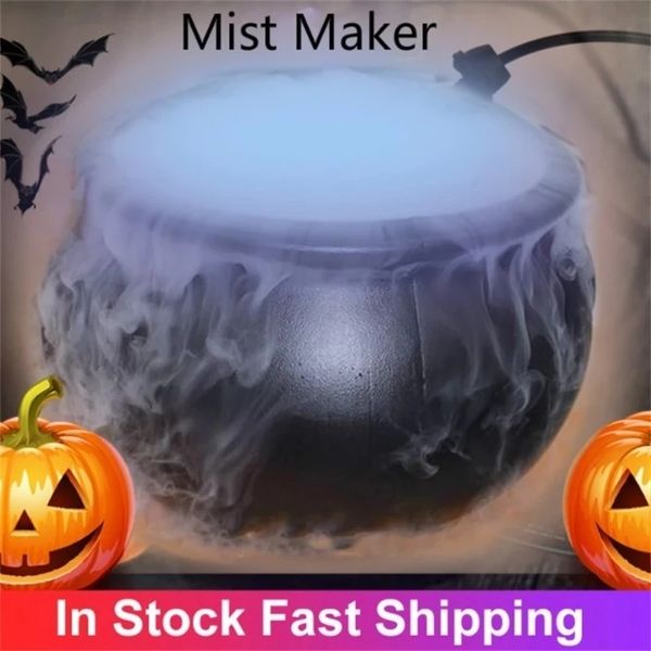 Autres fournitures de fête d'événement Halloween Witch Pot Machine à fumée Mist Maker Fogger Fontaine d'eau Machine à brouillard Changer Party Prop Halloween DIY Décorations 230824