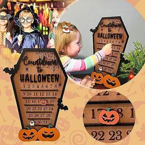 Andere evenementenfeestjes Salloween houten aftellen adventkalender tot kerstdecor Horror ornamenten Ghost Design voor binnenhuisdecoratie 230814