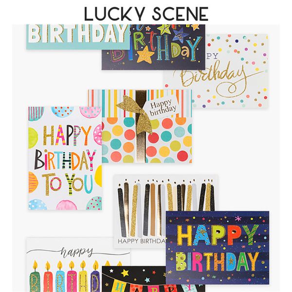 Autres fournitures de fête d'événement Cartes de joyeux anniversaire avec enveloppes pliantes Bougie de voeux vierge Ballon Style Garçons Filles S00766 230111