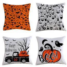 Andere evenementenfeestjes Happy Halloween Trick or Treat Cute Ghost Child Pillowcase Pumpkin Bat Wizard Throw Cushion Cover Decor 45x45cm 230814