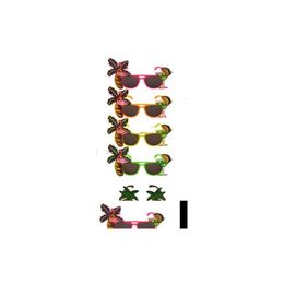 Autres fournitures de fête d'événement Lunettes hawaïennes Cocktail tropical Ha Beach Beer Lunettes de soleil Ananas Flamingo Lunettes Hen Night Stage Dhxvm