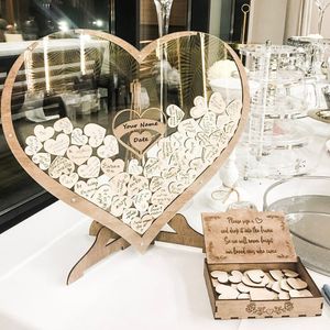 Autres fournitures de fête d'événement en forme de coeur livre d'or de mariage DecorDrop livre d'or en bois Signature accessoires d'anniversaire décoration 230110