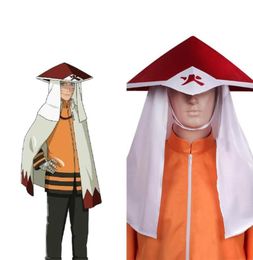Otros suministros para fiestas de eventos Hokage Sarutobi Hiruzen 3rd Cosplay Anime Uzumaki Gran sombrero de lluvia unisex Halloween Fancy Cap Only2432937