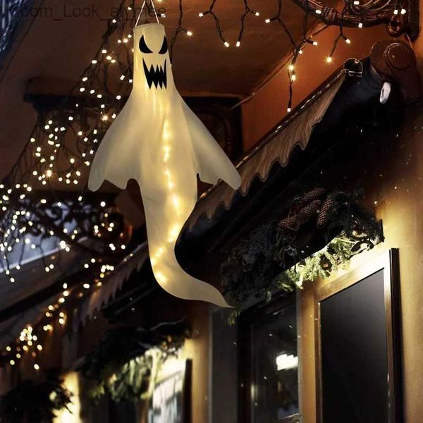 Otros suministros para fiestas de eventos Caliente Tamaño grande / pequeño LED Halloween Luz al aire libre Batería Esqueleto Fantasma Horror Demonio Dientes Accesorios de fiesta Decoración de Halloween Q231010