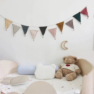 Autres fournitures de fête d'événement INS classique coloré tirez des drapeaux guirlande décoration fille tente de chambre d'enfant suspendu ornement fond décor po accessoires 231205