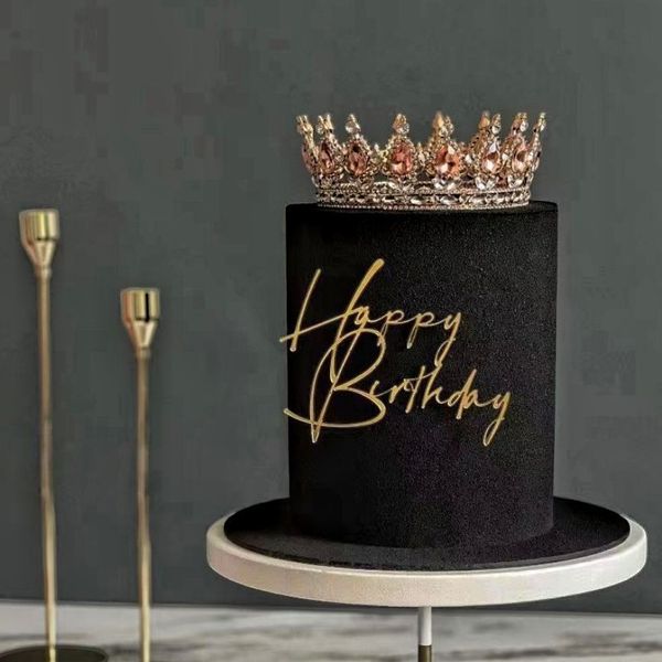 Autres fournitures de fête d'événement INS Joyeux anniversaire Cake Topper Acrylique Gold Birthday Oh Baby Cupcake Topper pour Baby Shower Birthday Party Cake Décorations 230906