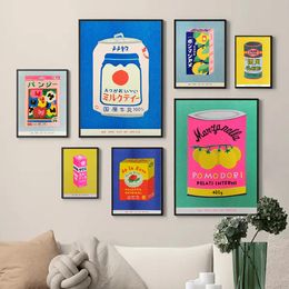 Andere evenementenfeest levert Japanse roze citroensap bloesem inkt ingeblikte sardine tomatenwand kunst schilderij Noordse poster en printfoto's woonkamer decor 230818