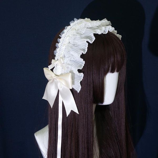 Autres fournitures de fête d'événements Style japonais Fille douce Lolita Hair Band Sweet All-Match Accessoires KC Coiffure en dentelle blanche