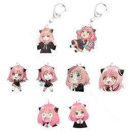 Andere evenementenfeestjes Kawaii Spy X Family Cosplay Keychain Twilight Yor Forger Anya Keyring Cartoon Print Acryl Key Chain Rin Smtop