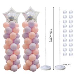 Autres fournitures de fête d'événement Enfants Adulte Joyeux Anniversaire Ballon Colonne Stand avec Base et Poteau pour la Décoration de Mariage Latex Ballons Titulaire Arch Supply 230808