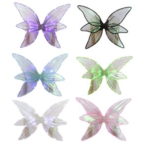 Otro Evento Suministros para fiestas Niños Niña Elfo Alas Iluminar Hada LED Mariposa Halloween Cosplay Disfraz Cumpleaños Boda Vestir Accesorio 230821