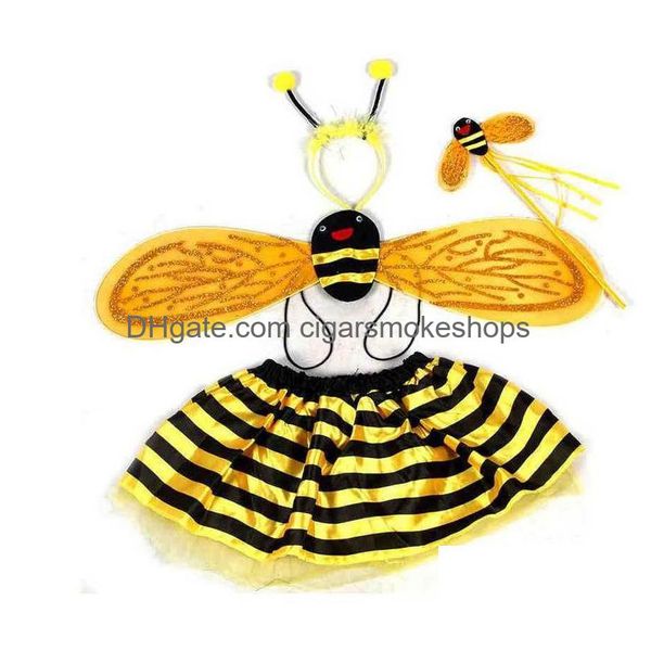 Otros suministros para fiestas de eventos Kidzbee Fairy Wing Costume Set Tutu Falda Varita Diadema para niñas Niños - Perfecto Cosplay Etapa Rendimiento DHZFT