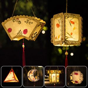 Otros suministros para fiestas y eventos Festival de linternas Chino antiguo Tallado en madera Luz Primavera Decoración Diy Hecho a mano Niño Linternas portátiles 230206