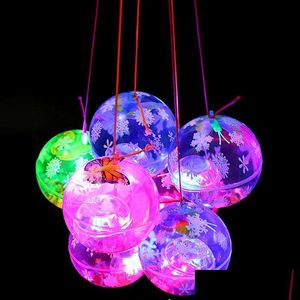 Autres Fournitures De Fête D'événement Longe Boule Élastique Lumineux En Gros 55Mm 65Mm Transparent Flash Cristal Led Lumières Jouets Pour Enfants F Dhv97