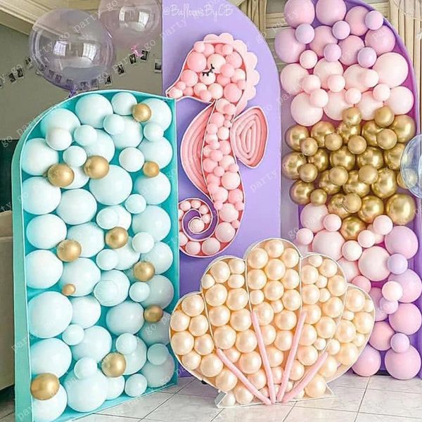 Autres fournitures de fête d'événement Grande sirène Seahorse Shell Mosaïque Cadre Stand Ballon Remplissage Boîte sous la mer Décoration Enfants Anniversaire Jouet Baby Shower 231213