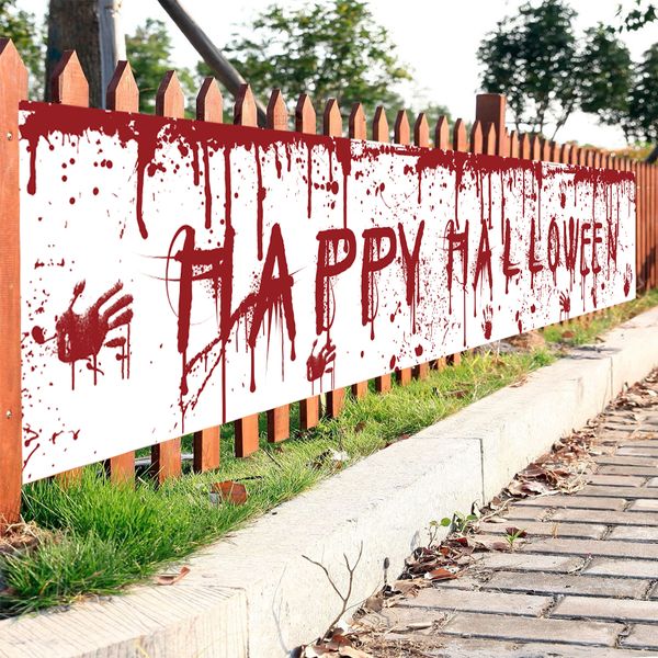 Otros suministros para fiestas de eventos Último fondo de pancarta de Halloween Decoración feliz para el hogar Bloody Bat Pumpkin Ghost Print Suppiles 230818