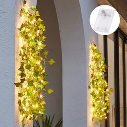 Autres fournitures de fête d'événement LED plantes artificielles guirlande lumineuse 1 pièces feuille verte lierre vigne fée guirlande lumineuse feuilles d'érable lampe guirlande bricolage éclairage suspendu 231019