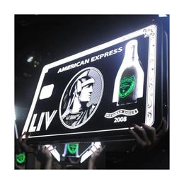 Autres fournitures d'événement Party LED Black Card Présentateur de bouteilles American Amex Baller Express VIP Bottes Service Glorifier pour les événements W DHQZ5