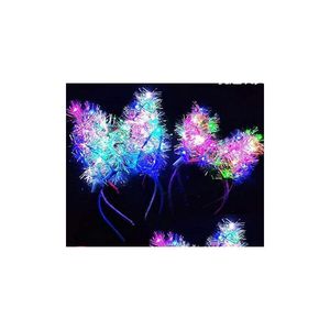 Andere evenementenfeestje Led Bunny Ear Hoofdband verlicht konijn lange oren haarband haarstick kinderen ADT bruiloft Halloween Christma Dhx6u