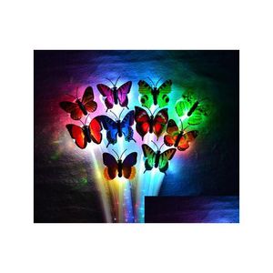 Andere evenementenfeestjes Led Led Flash Butterfly Fiber Braid Party Dance Light Up Glow Luminous Hair Extension Rave Halloween Deco Dha8o