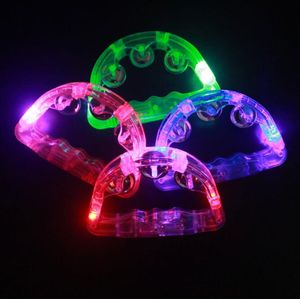 Autres fournitures d'événement Fournitures LED clignotant Tambourine Light Sway Bell Toys Glow Child Handbell Favors Baby Racet