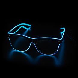 Autres fournitures de fête d'événement Lunettes LED Neon Party Lunettes clignotantes EL Wire Glowing Gafas Luminous Bril Nouveauté Cadeau Glow Lunettes de soleil Bright Light Supplies 230630