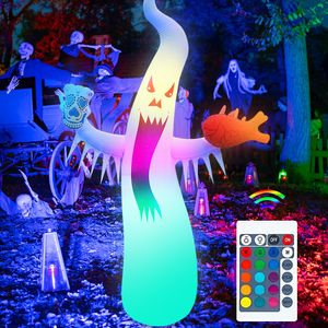 D'autres fournitures d'événements de fête LED Halloween gonflable fantôme effrayant avec une télécommande de couleur Control Glowing Ghost Prop pour Garden Courtyard Halloween Decor 230811