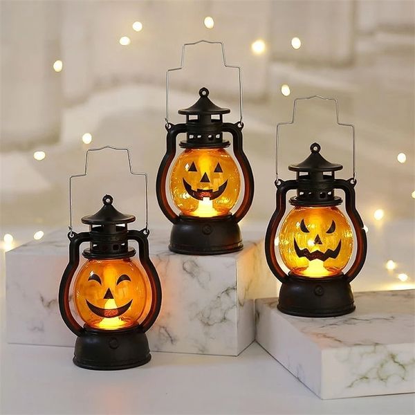 Autres fournitures de fête d'événement LED Haloween Pumpkin Ghost Lanter Candle Light Hall 220823