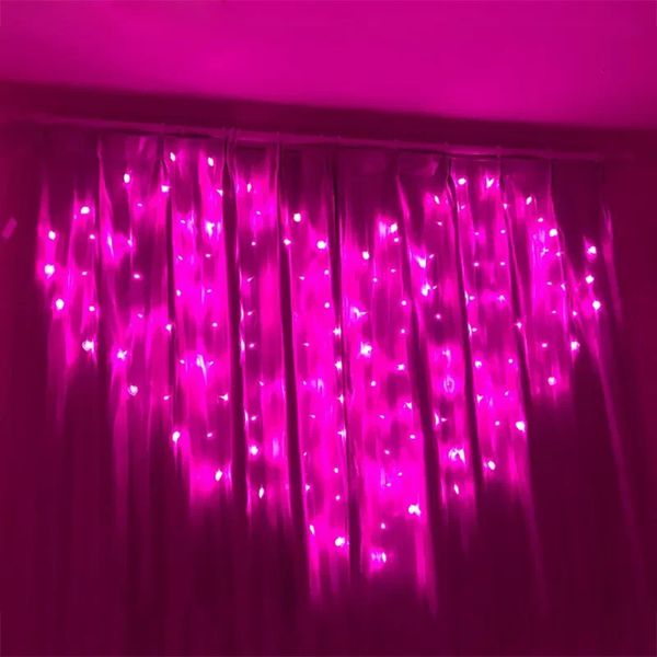 Autres fournitures de fête d'événement LED Guirlande en forme de coeur Rideaux Cordes lumineuses Guirlande de fée sur la fenêtre EUplug Décoration Lumière pour le mariage de la Saint-Valentin 231218