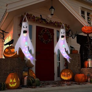 Autres fournitures d'événements Fournitures LED Éclairage Glows Ghost Windsocks Halloween Decorations suspendues chaussettes de vent pour la maison à la maison
