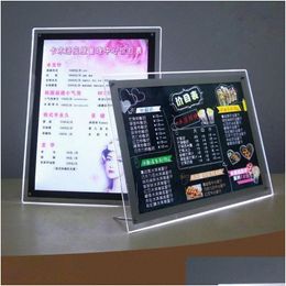 Autres fournitures d'événement Fournitures LED Milk Tea Shop Luminal Menu Board Boîte lumineuse Board Barboard Bar Prix de commande verticale Lis DHBGL