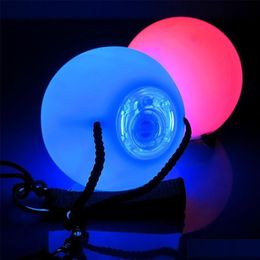 Autres fournitures de fête d'événement LED Poi Ball Lumineux Danse du ventre Lancer Yoga Exercice Props Accessoires de performance sur scène 230905 Dro Dhv2N