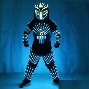 Autres événements Fournitures de fête LED Vêtements de scène Costume lumineux Costume de robot Vêtements Costumes légers pour la danse Qerformance Wear224B Drop Dhei4