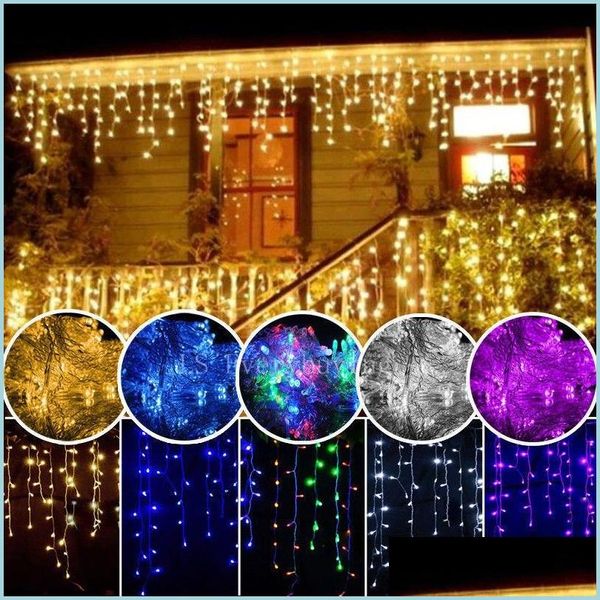 Autres fournitures de fête d'événement Led Strips String Décoration Lumière 220V Pour Halloween Noël Flash 10M 33 Ft 100 Drop Delive Dh3Au