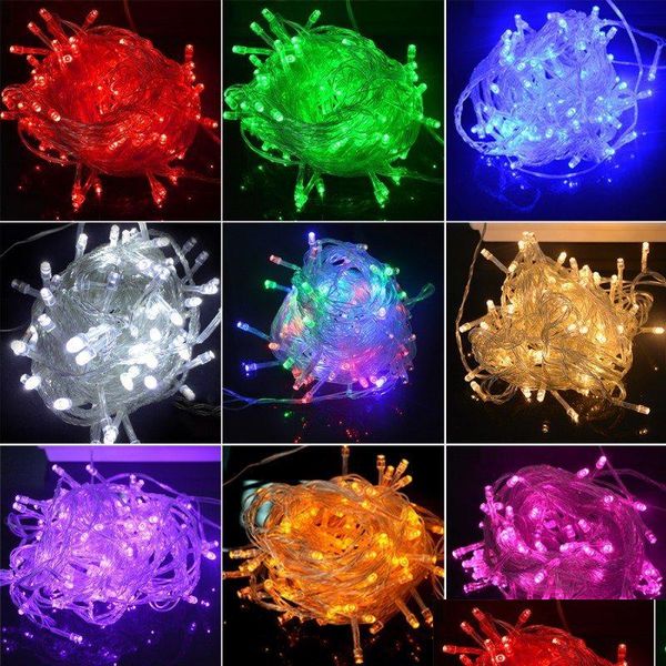 Autres Fournitures De Fête D'événement Bandes Led Chaîne Décoration Lumière 220V Pour Halloween Noël Flash 10M 33 Ft 100 9 Couleurs Dr Dh48A