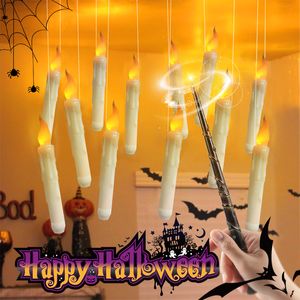 Autres fournitures de fête d'événement Light Up Halloween Magic Stick Bougies LED Bougies électroniques flottantes sans flamme pour Halloween Noël Mariage Fête d'anniversaire Décor 230905