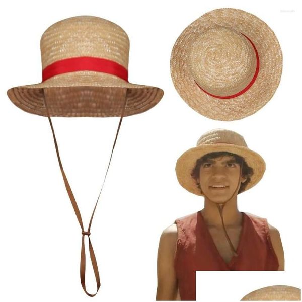 Otros suministros para la fiesta de eventos Luffy Cosplay St Hat Costume Props TV TV Live Acción en vivo Outfits de tapa de disfraz