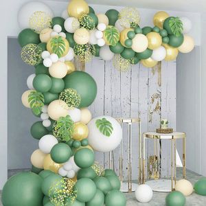 Autre épreuve de fête d'événement Supplies Macaron Green Ballon Garland Arch Kit Jungle Safari Thème d'anniversaire décorations de fête pour enfants Ballon de mariage Baby Shower Boy Decor 220906