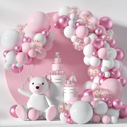 Andere evenementenfeestjes Macaron Pink Balloon Garland Arch Welkom Baby Shower Valentijnsdag Verjaardag Bruiloft Decoratie Anniversaire latex Baloon 230504
