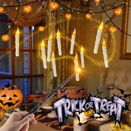 Andere evenementen Feestartikelen Magic Stick-kaarsen Light UP Halloween LED Vlamloze drijvende elektronische kaarsen voor Halloween Kerstmis Bruiloft Verjaardag Feestdecoratie 231023