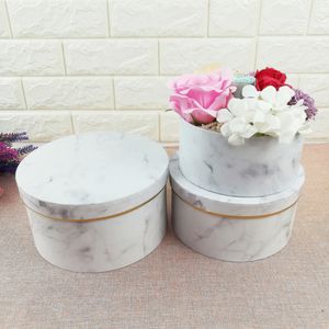 Autres fournitures de fête d'événement Marbling Hat Box Flower Arrangement Cupcake Wedding Small Boxes for Gifts Emballage personnalisé Tube Kraft Paper Gift Boxes Wholesale 230321