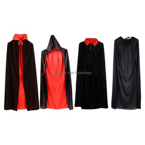 Autres événements Fournitures de fête Médiévale Halloween Cape Death Cowl Tissu Assistant Sorcière Cape 150cm Robe pour Noël Cosplay Vampire Fa Dhdy3