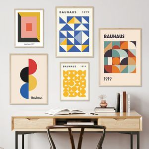 Autres Fournitures De Fête D'événement Mi Siècle Moderne Bauhaus Géométrie Abstraite Affiches Peintures Sur Toile Mur Art Photos Impressions pour Salon Décor À La Maison 230729