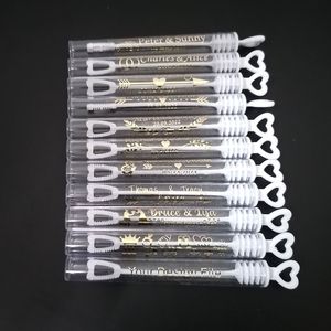 Otros suministros para fiestas de eventos Mini tubo de burbujas de jabón Botella de burbujas de corazón de amor para bodas Etiqueta de oro personalizada Proveedor de fábrica de China negro Precio de caída 230625