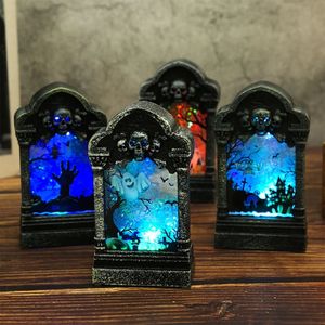 Autres fournitures de fête d'événement Mini lumières de pierre tombale Petites lanternes LED pour la décoration intérieure extérieure d'Halloween Maison fantôme Décor à la maison Alimenté par batterie B03E 231017