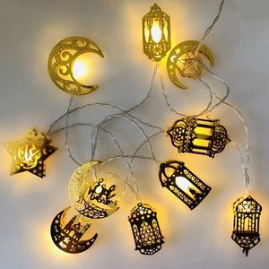 Andere evenementenfeestjes Moon Star Led String Lights Eid Mubarak Ramadan Kareem Decoratie voor Home Islam Moslim Event Party Levers Eid Alfitr Decor 230522